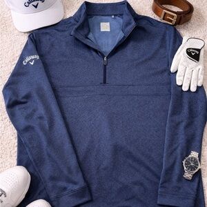 Callaway WeatherSeries Men’s XL 1/4 Zip Pullover Blue Golf Performance Jacket